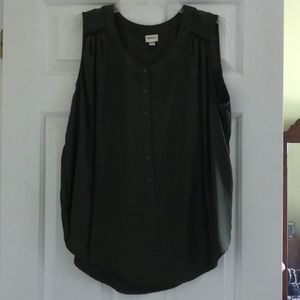 Merona Olive Button Split Neck Dressy Tank Top